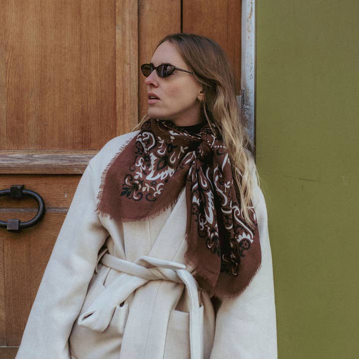 Maison Lecomte Flament - Venta al por mayor Bufanda - Mujer - Bandana Choco LS4