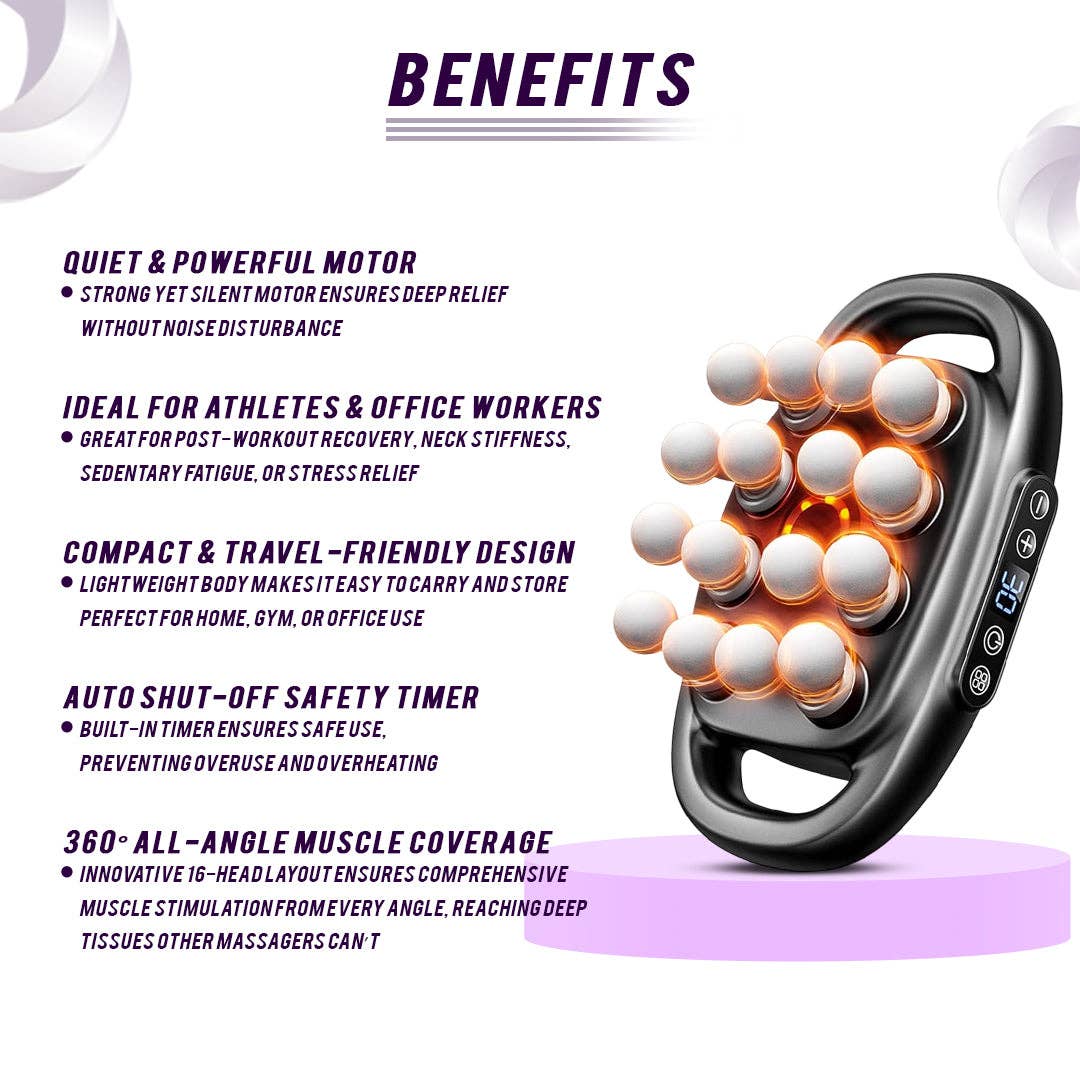 eterus – Engroshandel Massageapparat til kroppen – 16-hoved muskelmassagepistol dybvæv percussion massager.4