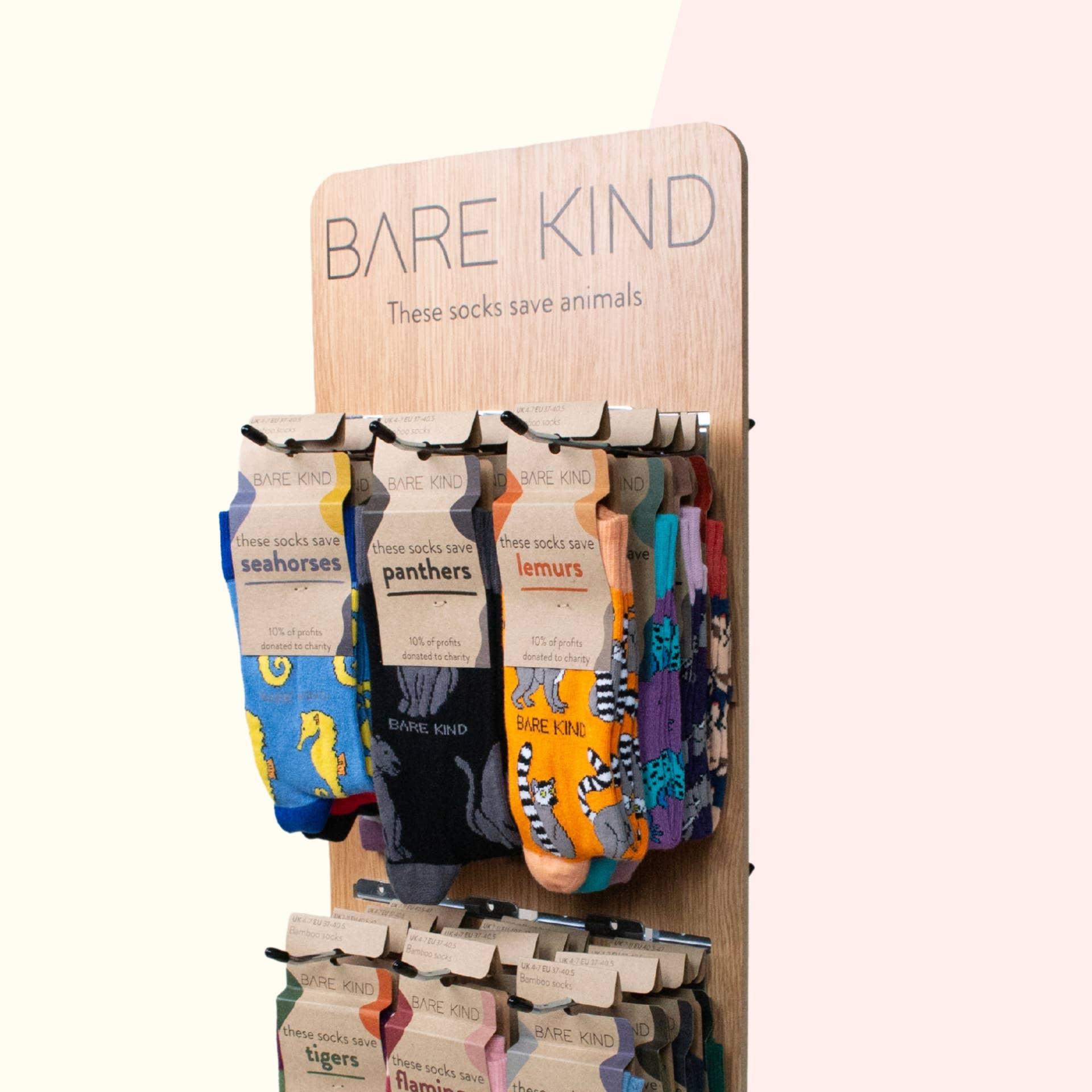 Bare Kind Socks - Vendita all'ingrosso Vetrina per rivenditori - Accessori - Espositore da banco bifacciale | POS | Punto vendita6
