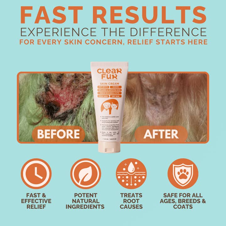 ClearFur - Wholesale Pet Paw Protection - Hot Spot & Itch Relief Cream for Dogs & Cats 2oz3
