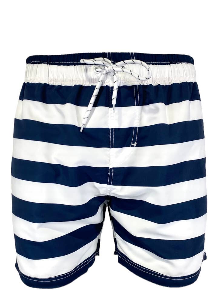 Mäns simma kort-MP185_NV/WHT Strp för wholesale av MARINA WEST SWIM
