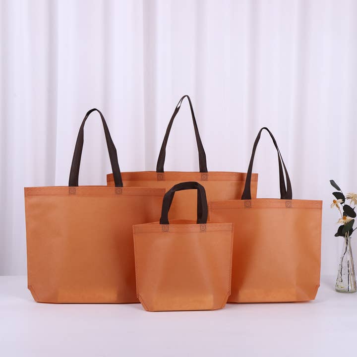 ByHome - Wholesale Gift Bag - 50pcs, 4 sizes Caramel non-woven gift bag with brown handle