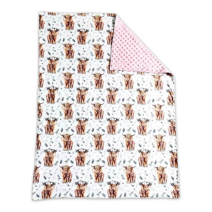 Yawoo Garments - Wholesale Bedding Blanket - Kids & Baby - Cow print minky polka dots baby kids blankets