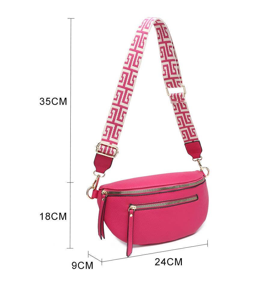 Papaya Fashion Ltd – wholesale Crossbody bag – Women's – B23003 Canvas Strap Sling Chest Bag with zip top sections13