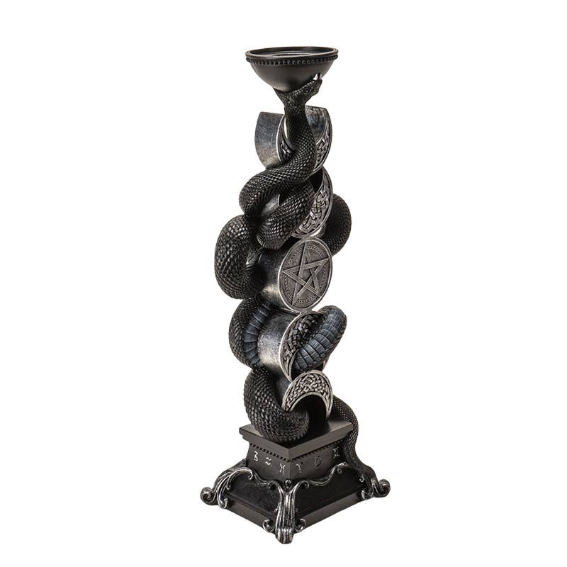 Pacific Trading - Wholesale Candle Holder - Triple Moon W/Black Serpent Candleholder5