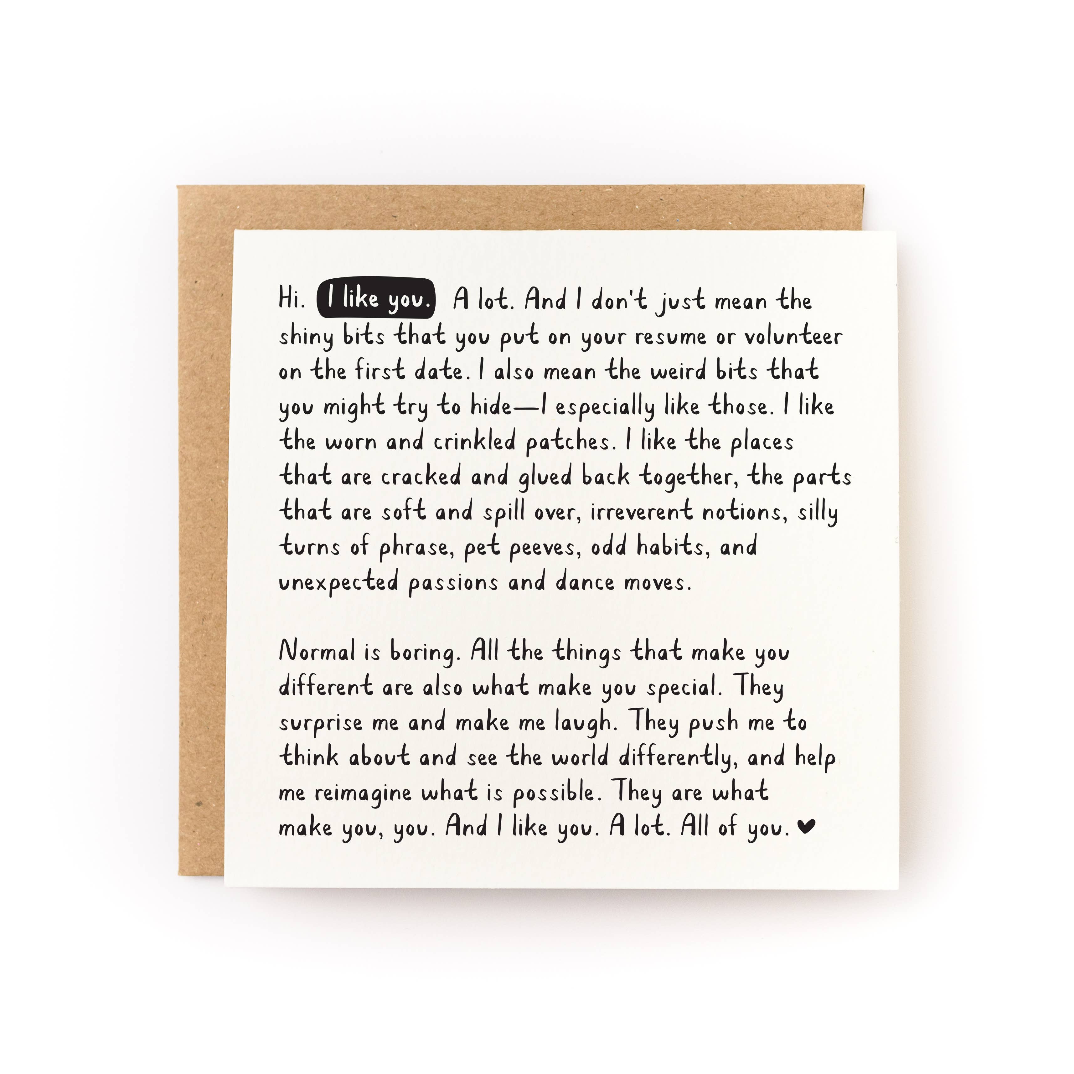 Kwohtations - Wholesale Love Card - I Like You A Lot Valentine's Day Card0
