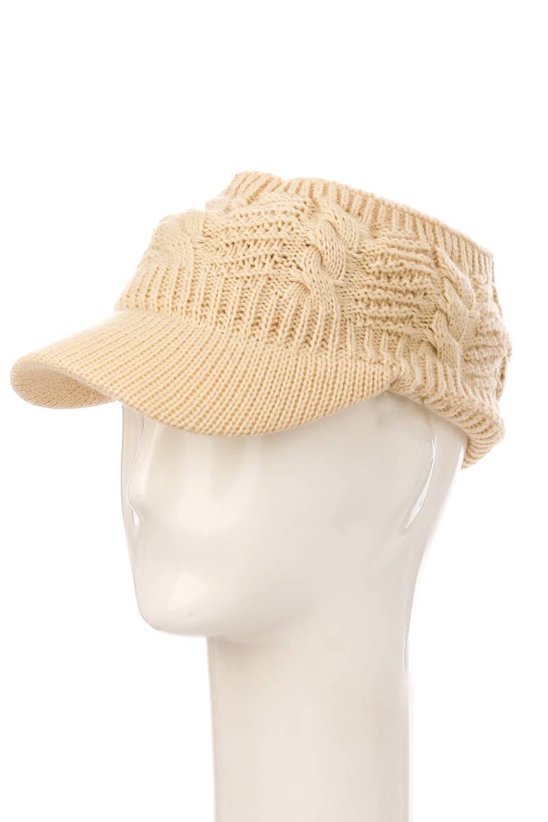 Collections by Fame Accessories - Wholesale Visor - Women's - Crochet Knit Sun Visor2