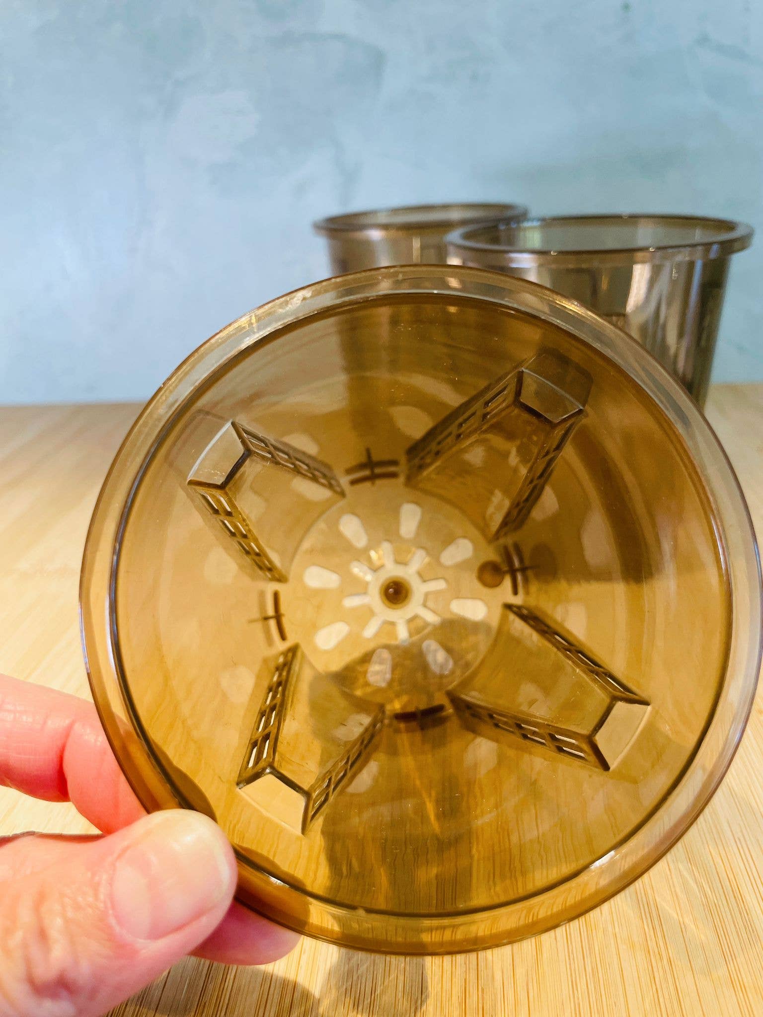 Coco and Palm Trees – wholesale Plant pot – Nursery Pot Amber Tinted1