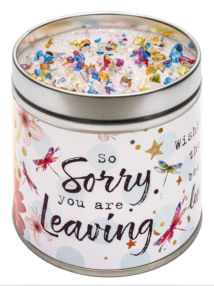 JUST BECAUSE CANDLES – SORRY YOU'RE LEAVING for wholesale by Best Kept Secrets