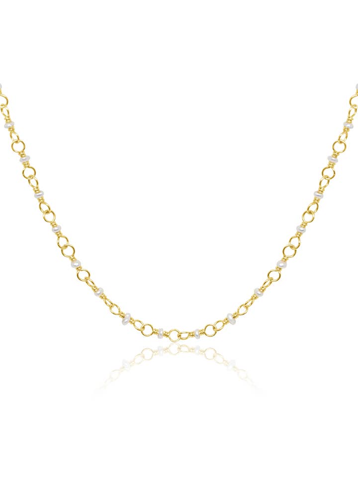 Gargantilla con perlas rellenas de oro para venta al por mayor de Boy Cherie