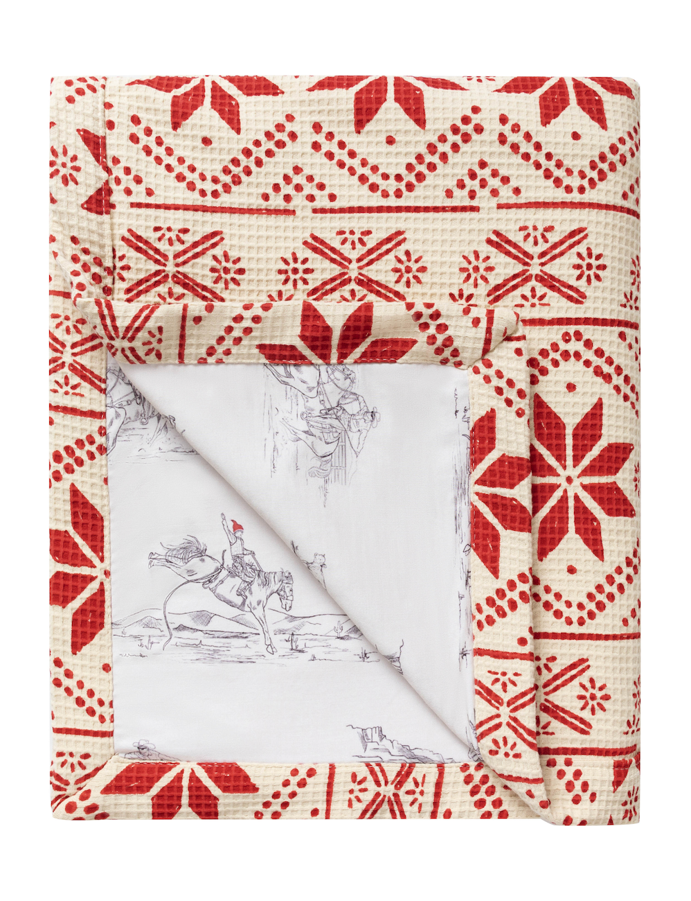 The Little Western Brand - Wholesale Bedding Blanket - Kids & Baby - Christmas on the Range Bamboo Waffle Knit Throw Blanket1