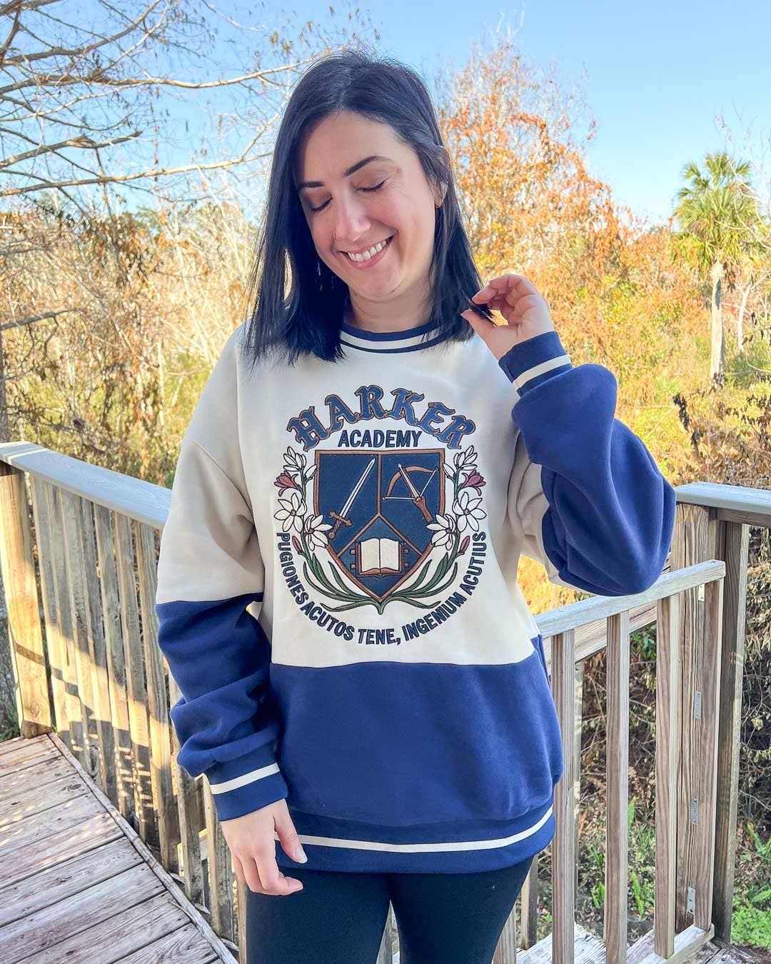 Blissfully Bookish Company - Wholesale Sweatshirt - Women's - Officially Licensed Harker Academy Embroidered Sweatshirt2