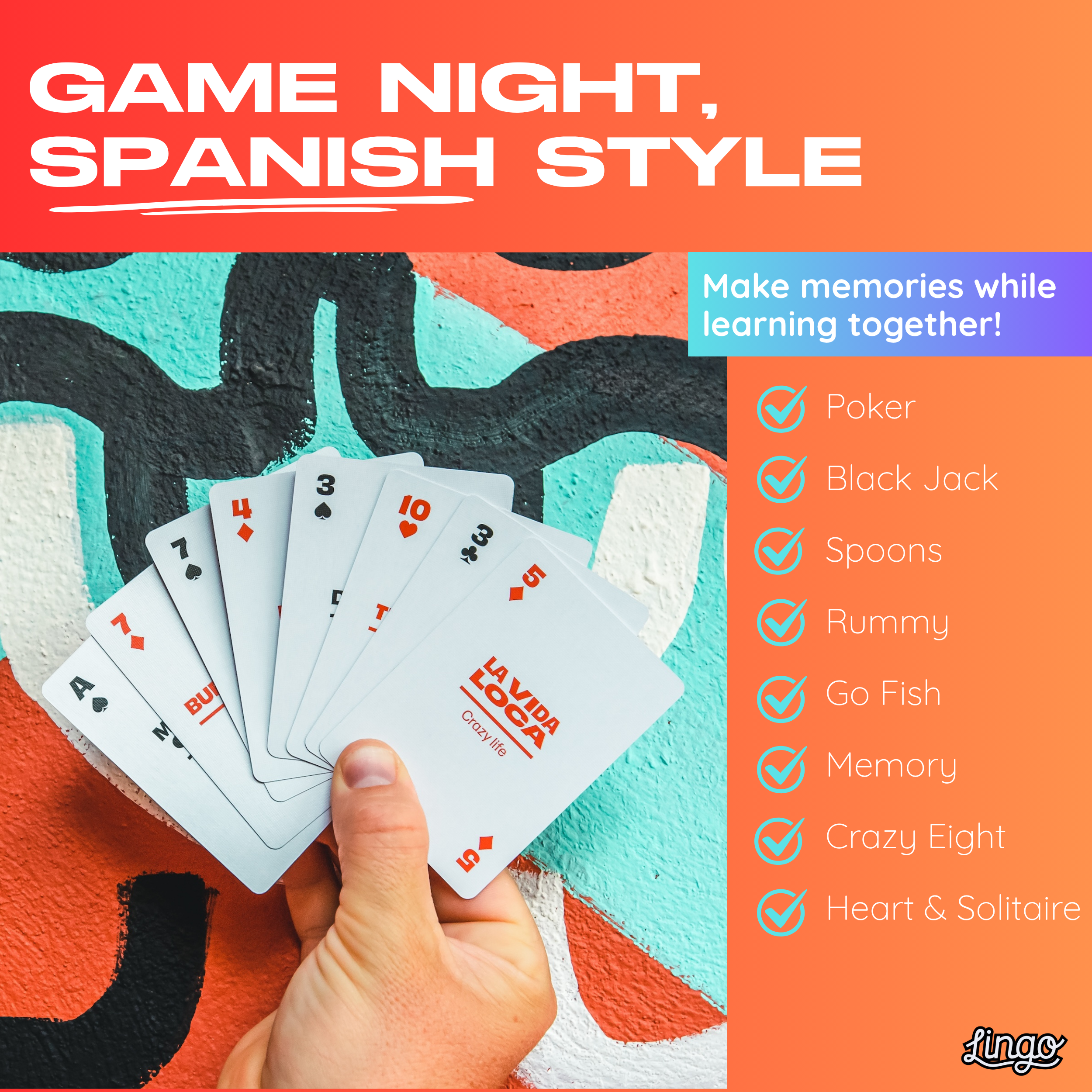 Lingo Playing Cards - Wholesale Playing Cards - Spanish Travel Playing Cards6