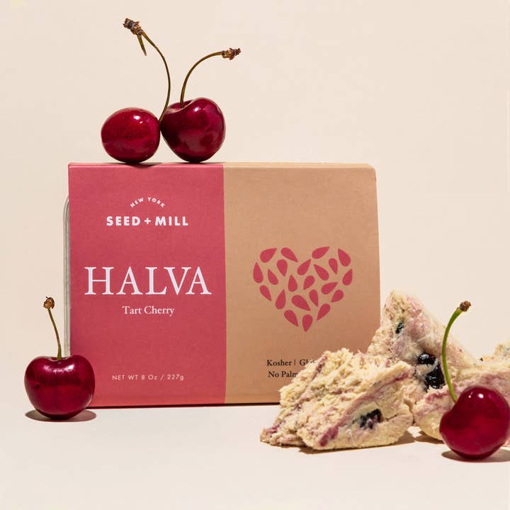 Seed + Mill - Wholesale Chocolate Bar - Tart Cherry Halva, 227g - Kosher Sesame Candy1