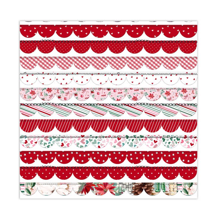 Candy Cane Scallops 12x12 Einseitiges Papier (25er-Pack) für den Großhandel von Pretty Little Studio