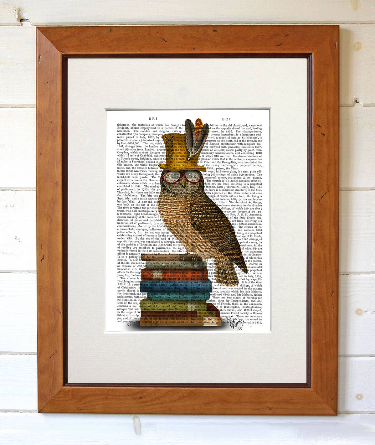 FabFunky Ltd - Wholesale Art Print - Owl on Books Book Print / Art Print / Wall Art2
