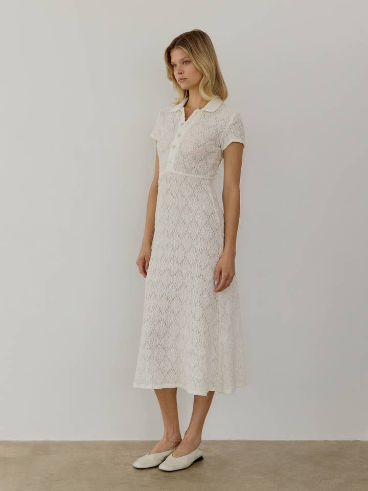 MOD REF - Wholesale Dress - Women's - The Linden Dress | Lace Polo Midi Dress