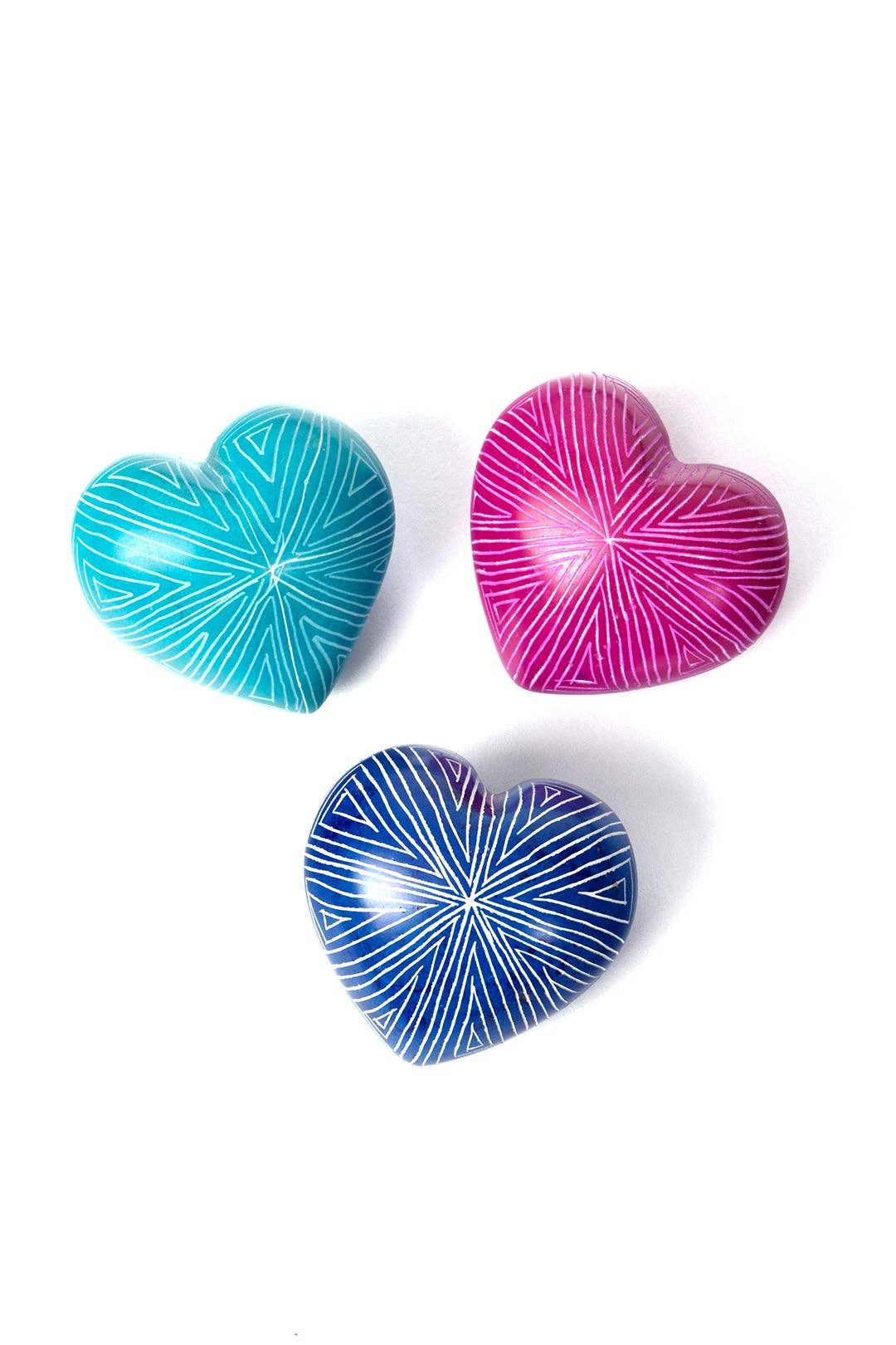 Swahili | AFRICAN MODERN - Wholesale Decorative Tabletop Object - Dozen Geometric Chubby Hearts - Valentine's Day Gifts1