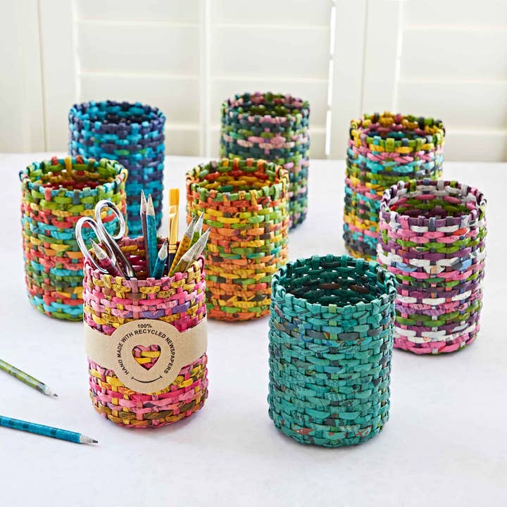 The Paper High Gift Company Limited - Vente Porte-stylos et stylos - Porte-crayons ronds à journaux recyclés