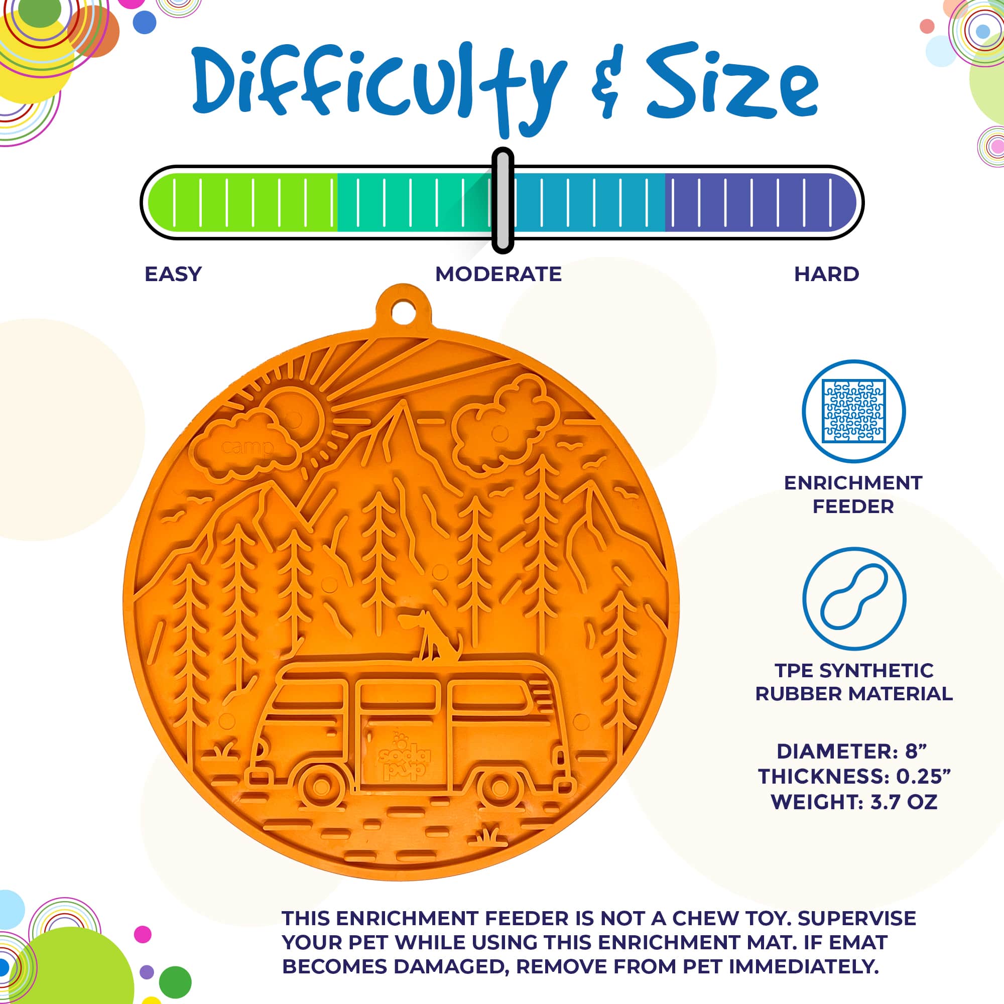 SodaPup Dog Toys - Wholesale Pet Food Mat - Dog - Camp eMat Enrichment Lick Mat With Suction Cups4