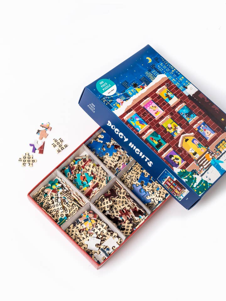 Doggy Night - Wooden Puzzle for wholesale by Uni and Nori