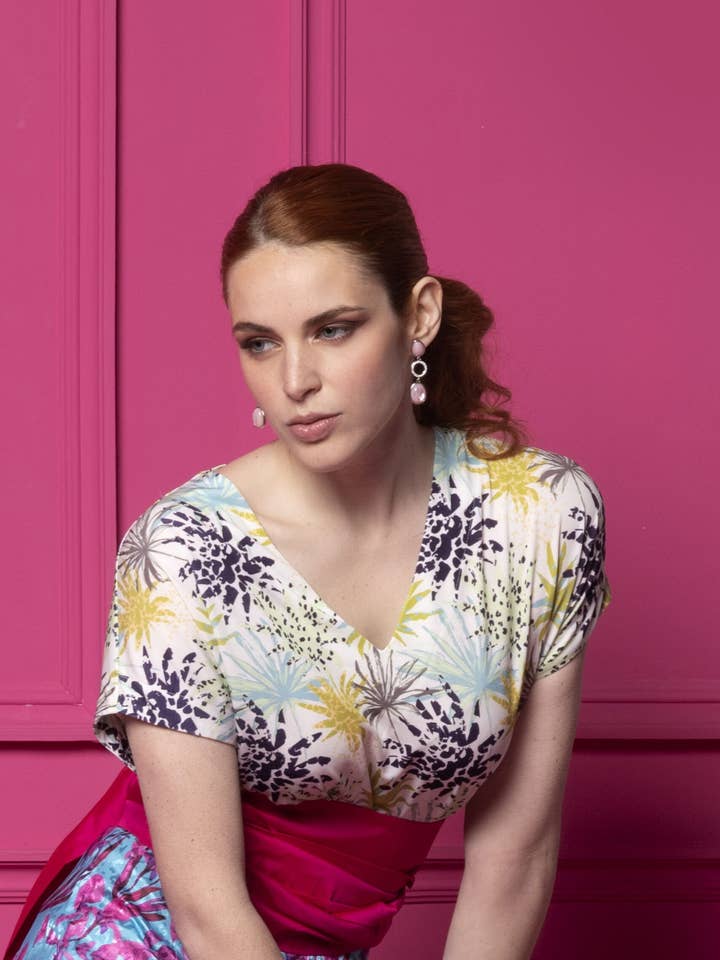 V-NECK KNIT T-SHIRT for wholesale by ANGEL IGLESIAS