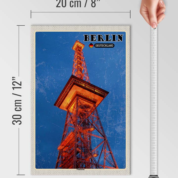 Femer – Engroshandel Skilt – Berlin Radiotårn Tyskland 20x30cm Træskilt