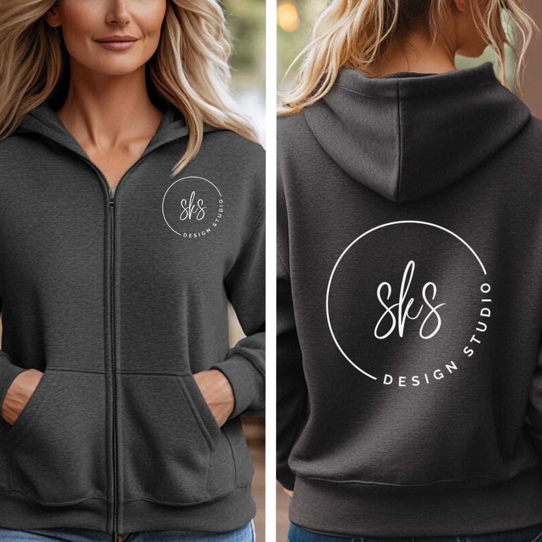 SKS Design Studio - Wholesale Hoodie - Women's - CUSTOM LOGO | Unisex Zip Up Hoodie [GILDAN]2