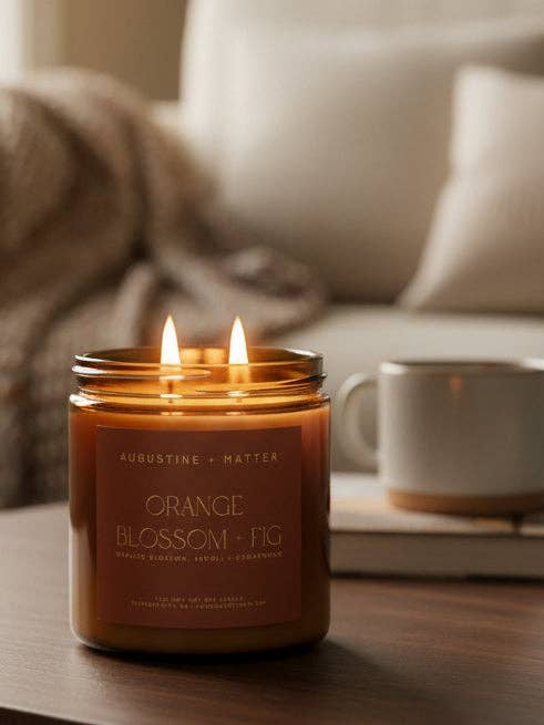 Orange Blossom + Fig - 12oz Soy Candle for wholesale by Augustine + Matter Candle Studio