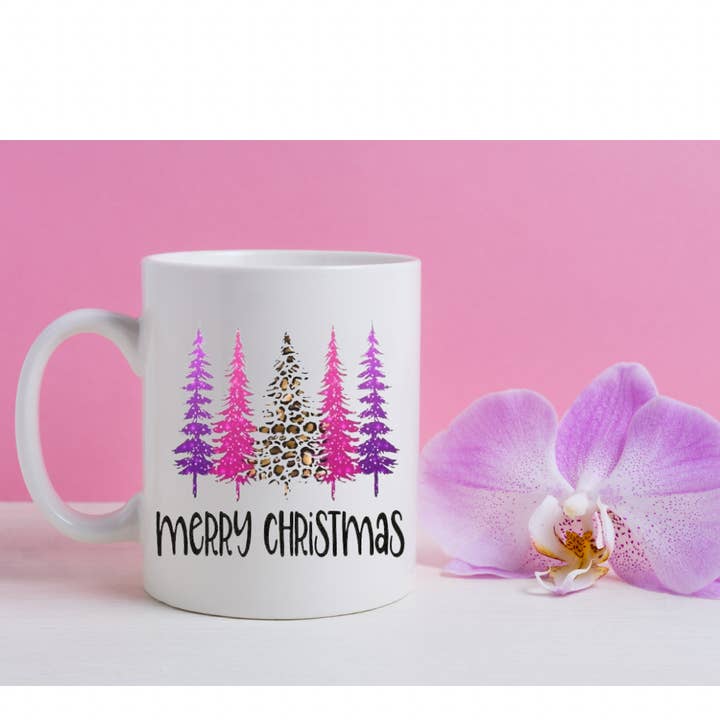Christmas Coffee Mug Cheetah Merry Christmas Tree Coffee Mug for wholesale by Dazzle Design Diva