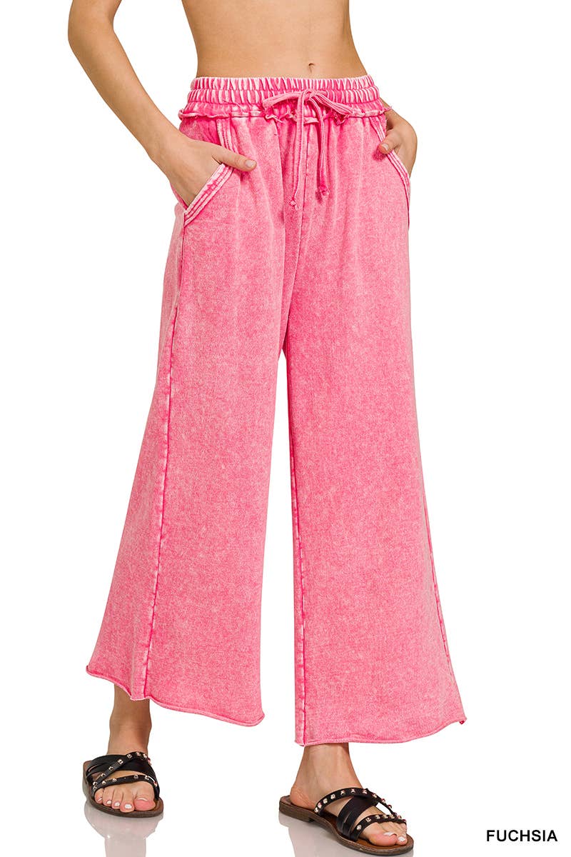 42POPS - Vente Pantalon – femme - ",.._ PALAZZO EN MOLLETON FRANÇAIS LAVÉ AVEC POCHES10