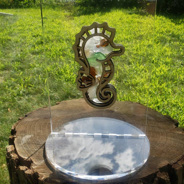 Sea Glass Displays – Engroshandel Pyntekasse – Seahorse Sea Glass Shadowbox Display 4 stilarter Flerfarvet8