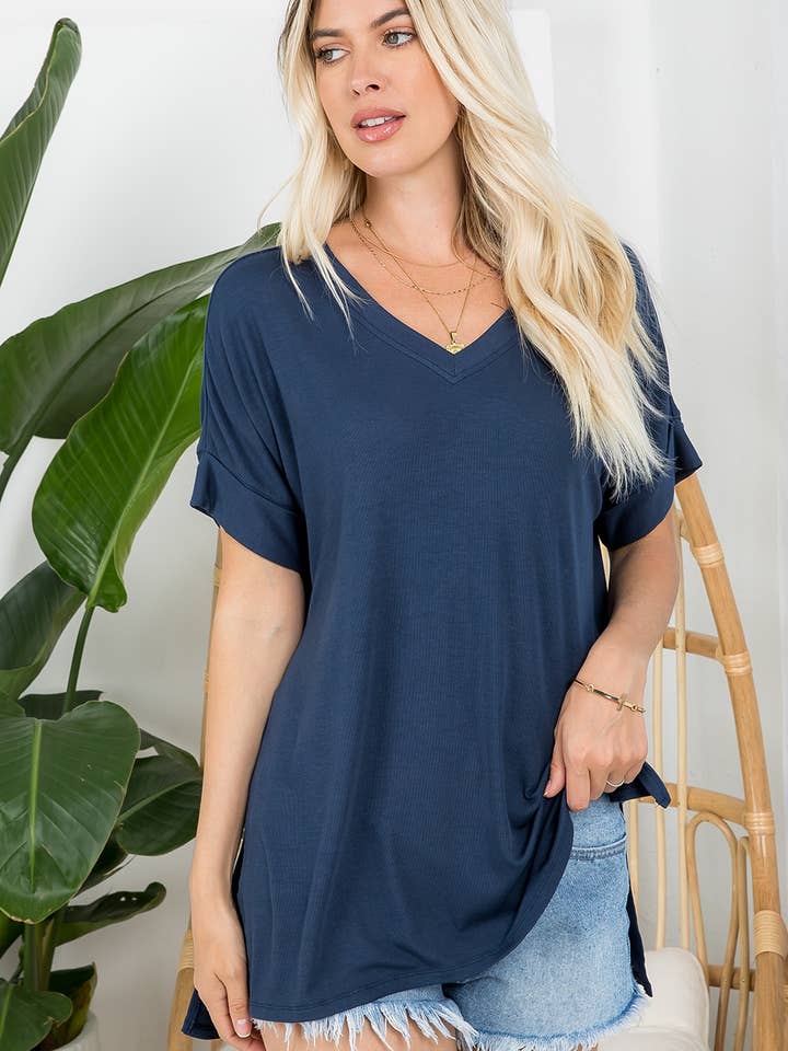 SW450 GERIPPTES JERSEY-TOP für den Großhandel von Sweet Lovely by Jen