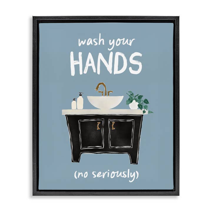 Stupell Industries - Wholesale Wall Sign - Wash Your Hands Seriously - Framed Wall Art22