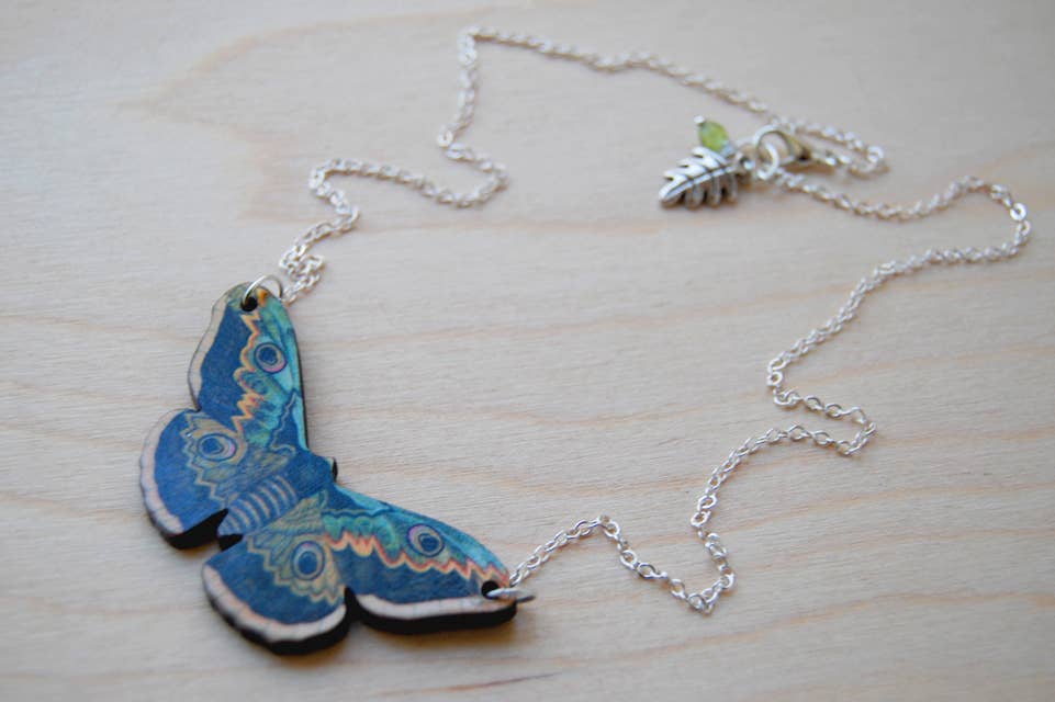 Enchanted Leaves - Wholesale Pendant/Charm Necklace - 18" Emperor Moth Necklace4