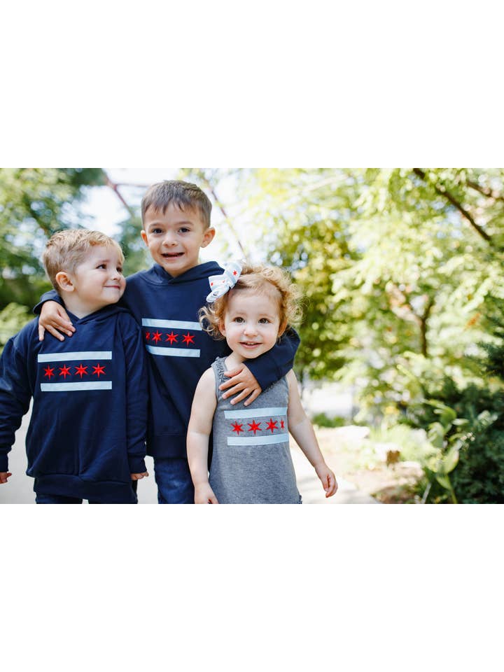 tori grace outfitters - Wholesale Hoodie - Unisex - chicago flag unisex hoodie, embroidered chicago flag hoodie