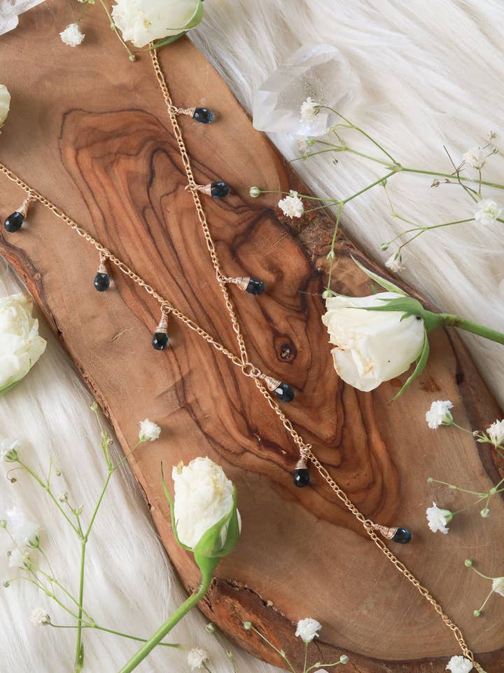 Vattenfall London Blue Topaz guldfylld Lariat för wholesale av Malabella Jewels