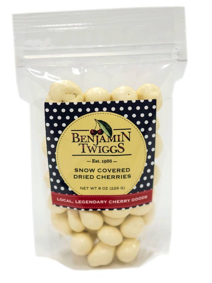 Snow (Yogurt) Covered Dried Cherries for wholesale by Benjamin Twiggs