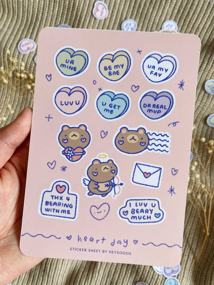 Hart dag/Valentijnsdag stickervel voor wholesale door HeySoosie