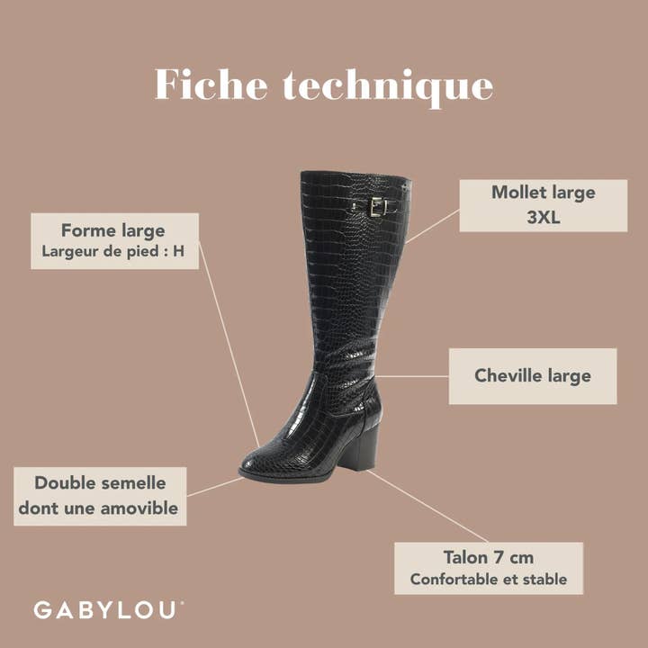 Gabylou - Wholesale Boots - Women's - Wide Calf Boots 3XL - Romy Model30