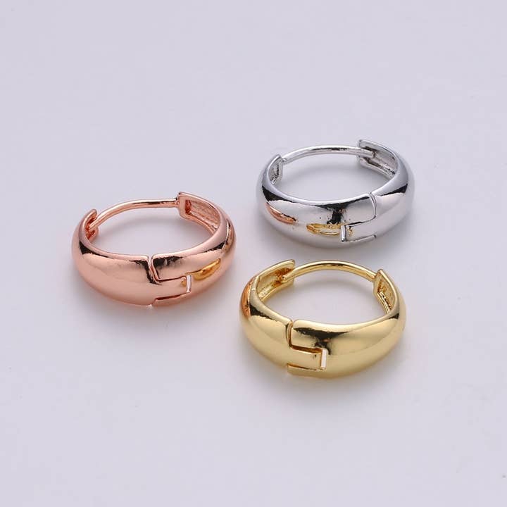 Aim Eternal - Vente Petits anneaux - Boucles d'oreilles en or vermeil 24k, créoles, petites boucles d'oreilles, boucles d'oreilles lisses plaquées, boucles d'oreilles pour tous les jours, boucles d'oreilles en or rose, boucles d'oreilles 18mm K-653 K-6556