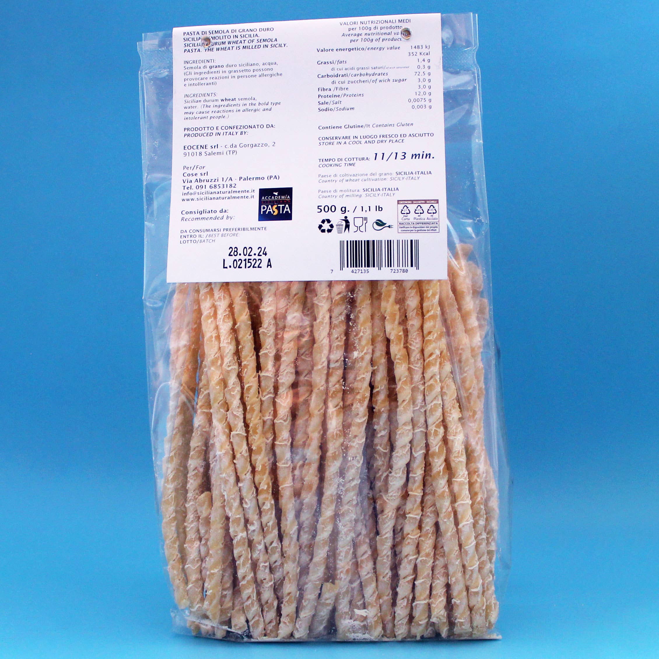 Sicilia naturalmente - Wholesale Pasta - Pasta Busiate Lunghe - Made in Italy (Sicily)1