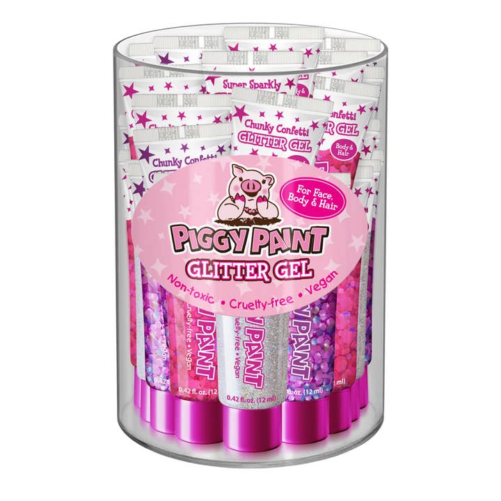 Affichage de gels pailletés – 24 gels pailletés - Vente en gros pour la vente par Piggy Paint