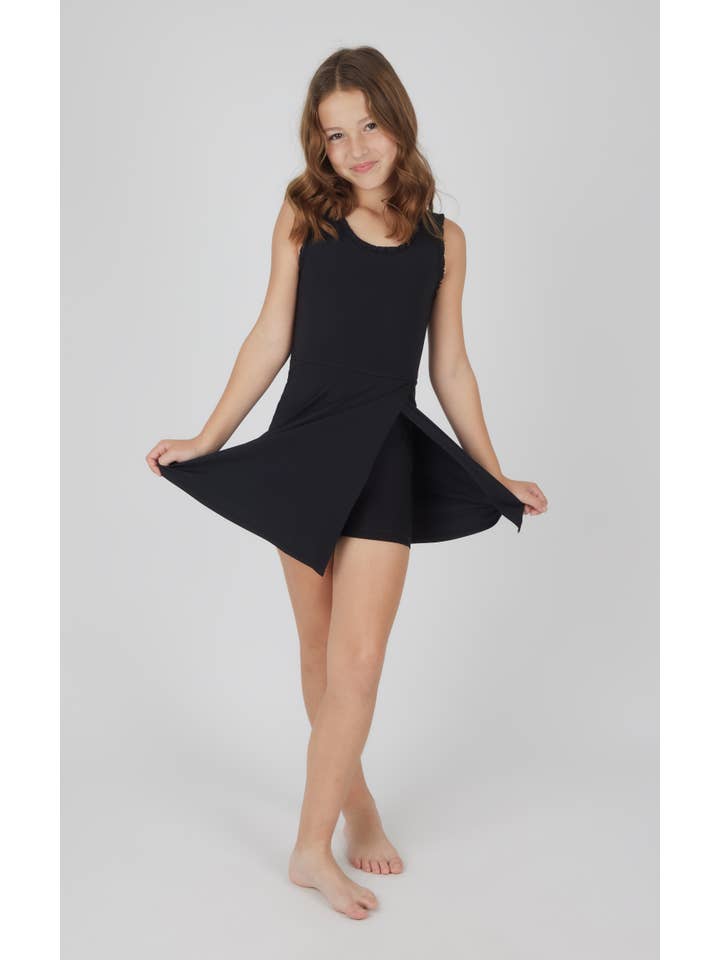90 Degree by Reflex - Wholesale Athletic Dress - Kids - Girls Ruffle Tennis Dress with Inner Short