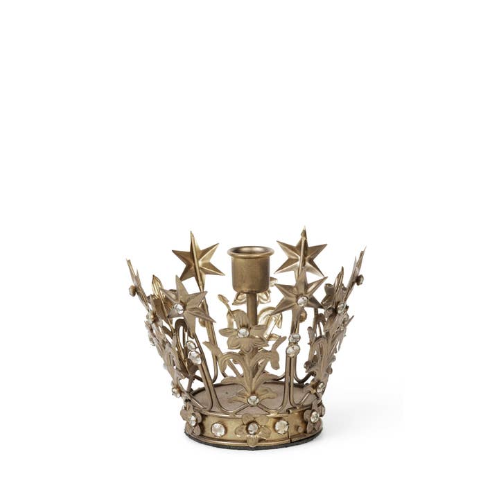 Studio Nordhaven - Wholesale Candle Holder - NOSTALGIA crown, antique golden by Nordstjerne