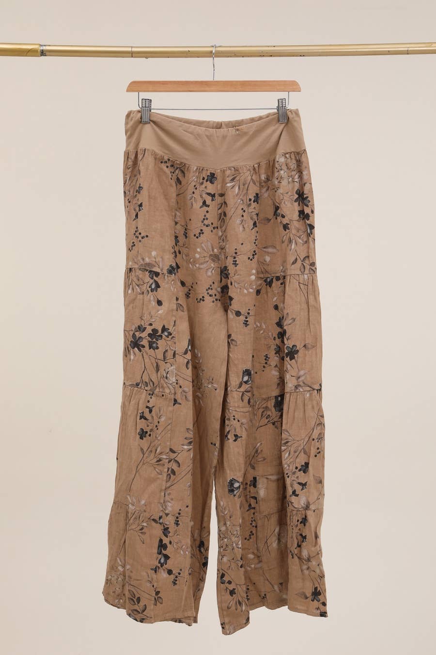 LÉA & LUC - Wholesale Pants - Women's - Floral print trousers in 100% Linen REF. 3052610