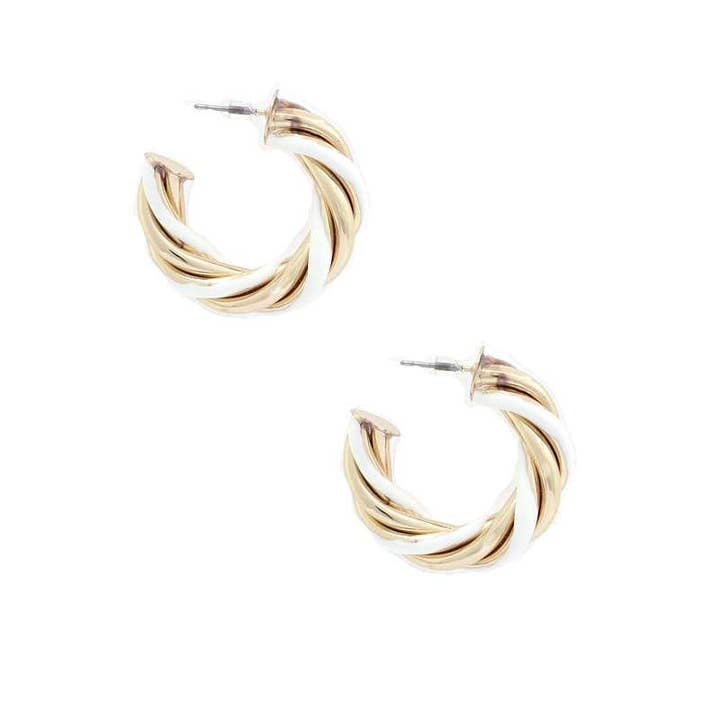 Micheola Luxe - Venta al por mayor Pendientes de aro - Pendiente de círculo abierto trenzado