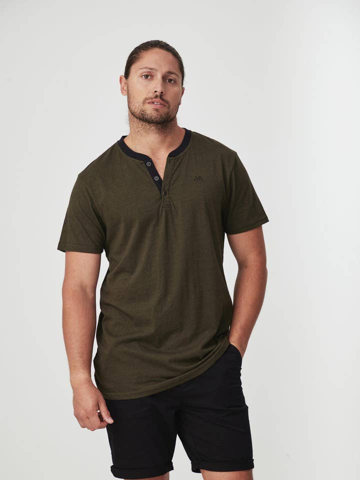 Newy - SS Henley for wholesale by BLKWD APPAREL