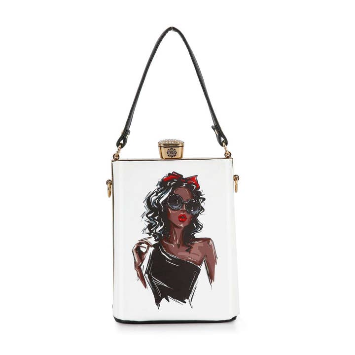 Hip Art Print Petite Hand Tote for wholesale by Handbag Express