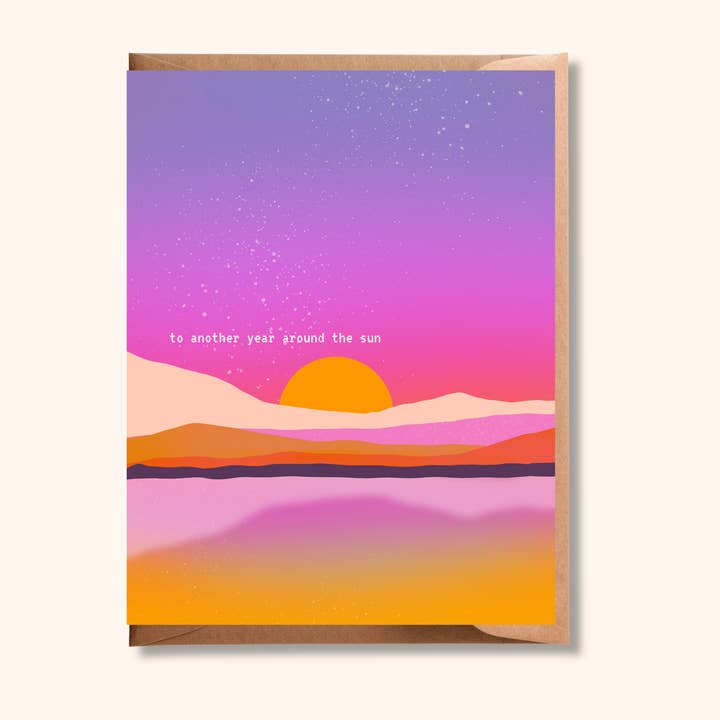 Un altro anno intorno al sole | Vivace biglietto di compleanno per la vendita all'ingrosso da parte di Brush + Bird Paper Co.